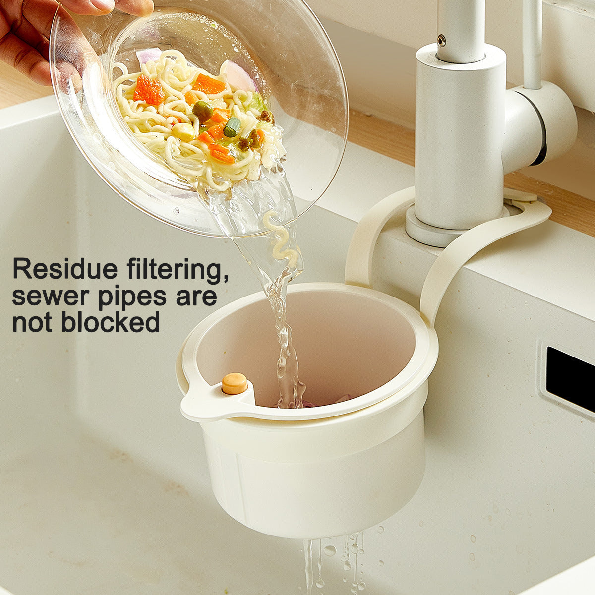 Kitchen hanging sink drain basket
